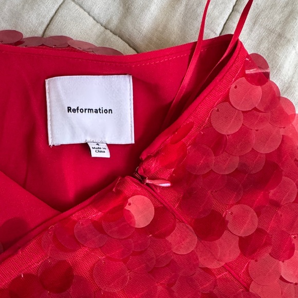 Reformation Carla Red Sequin Mini Skirt - Picture 8 of 11